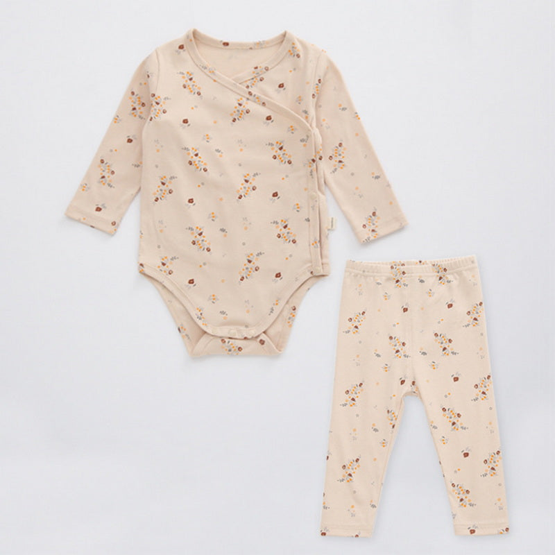Baby-Set mit Wickelbody und Leggings aus 100% Baumwolle
