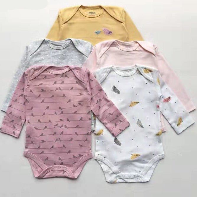 5er Set Langarm-Babybodies