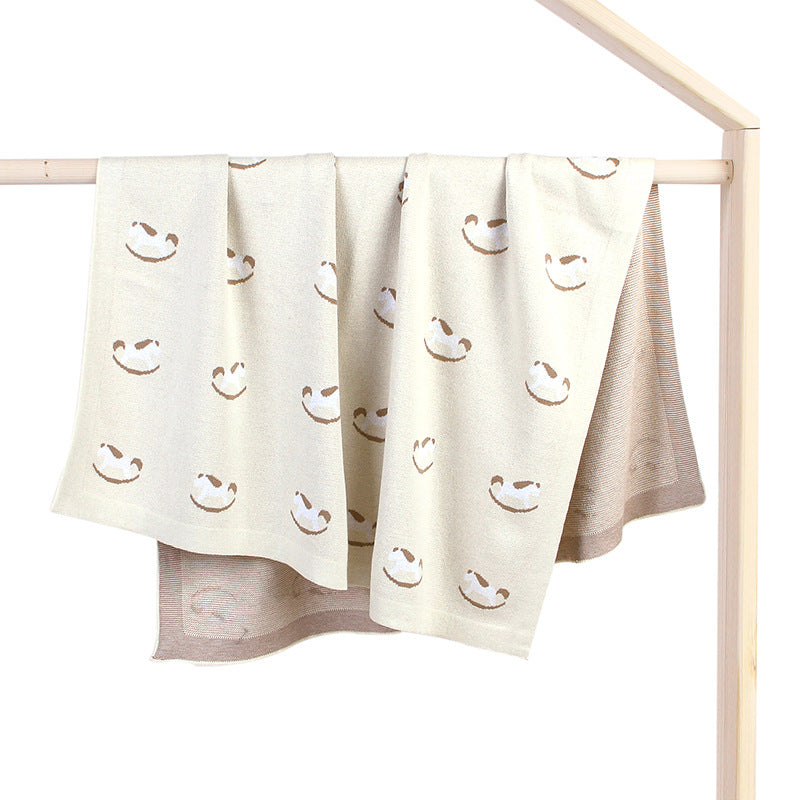 Baumwoll Jacquard-Strickdecke