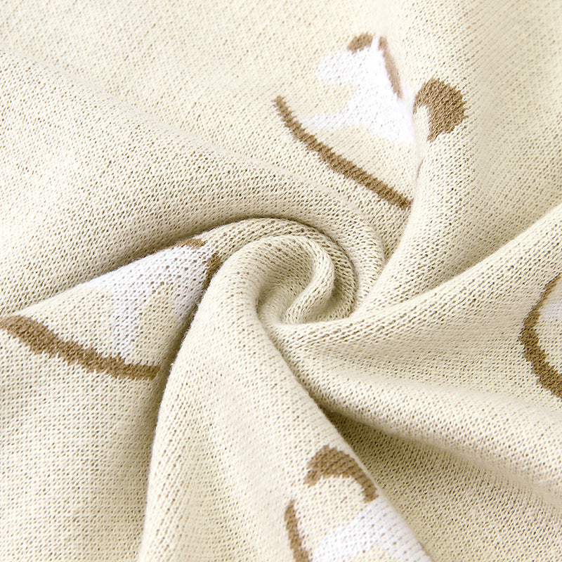 Baumwoll Jacquard-Strickdecke