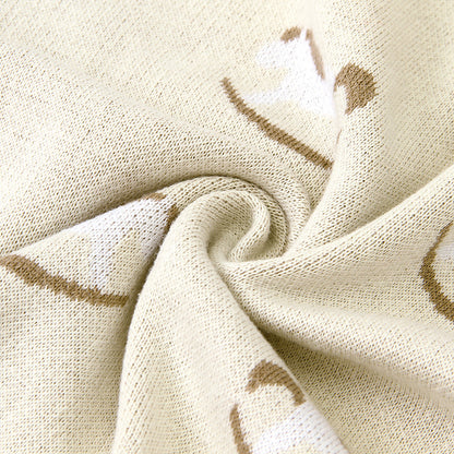 Baumwoll Jacquard-Strickdecke