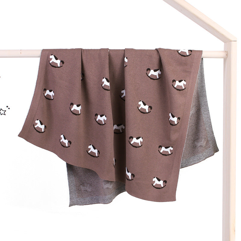 Baumwoll Jacquard-Strickdecke