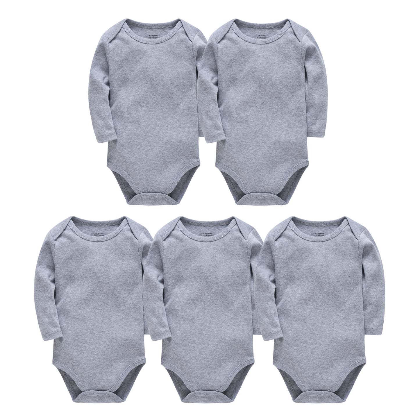 Babybodies aus Baumwolle, 5er Pack Langarm