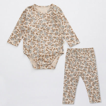 Baby-Set mit Wickelbody und Leggings aus 100% Baumwolle