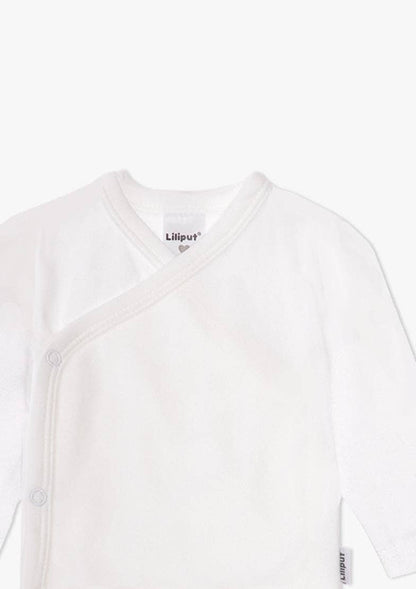 3 Langarm-Wickelbodys in weiß