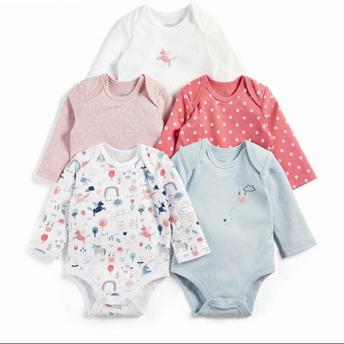 5er Set Langarm-Babybodies