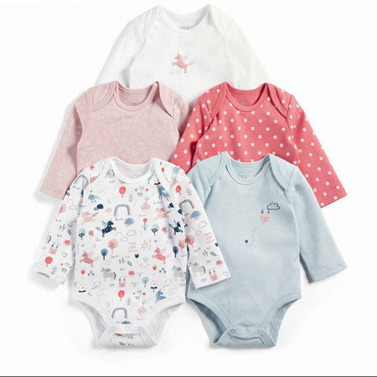 5er Set Langarm-Babybodies