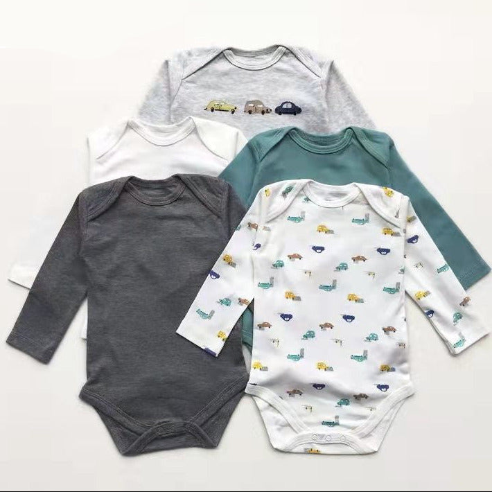 5er Set Langarm-Babybodies