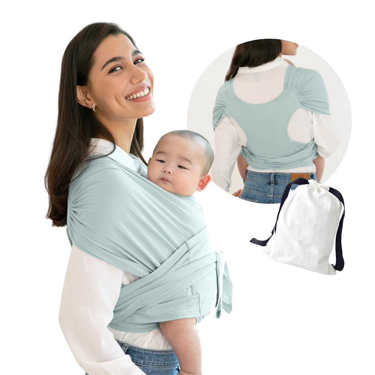 Babytragetuch mit festem Rückenteil