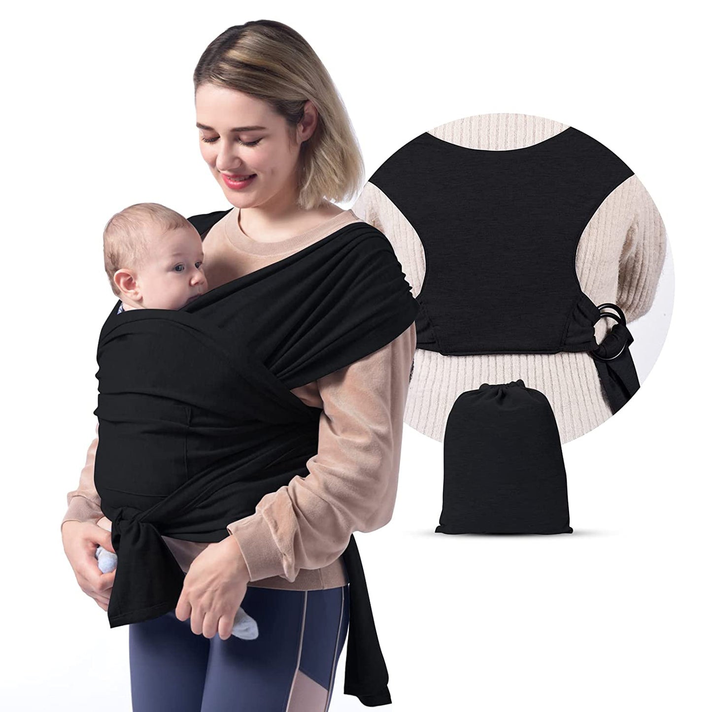 Babytragetuch mit festem Rückenteil