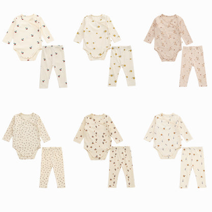 Baby-Set mit Wickelbody und Leggings aus 100% Baumwolle