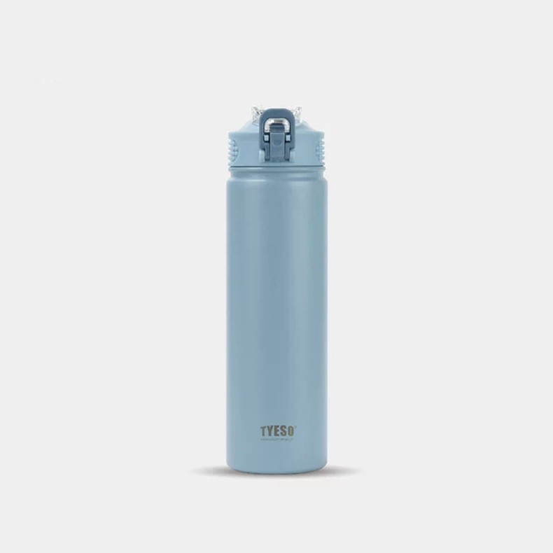 Edelstahl-Trinkflasche mit Strohhalm-Trinkaufsatz