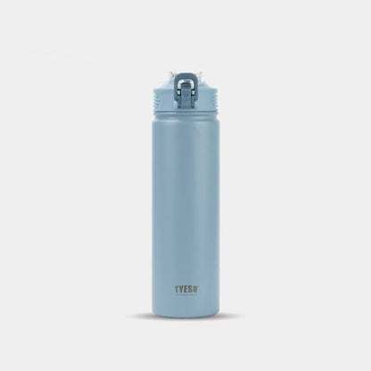 Edelstahl-Trinkflasche mit Strohhalm-Trinkaufsatz
