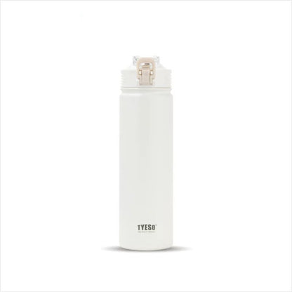 Edelstahl-Trinkflasche mit Strohhalm-Trinkaufsatz